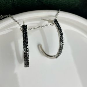 Sterling Silver Black Diamond Earrings